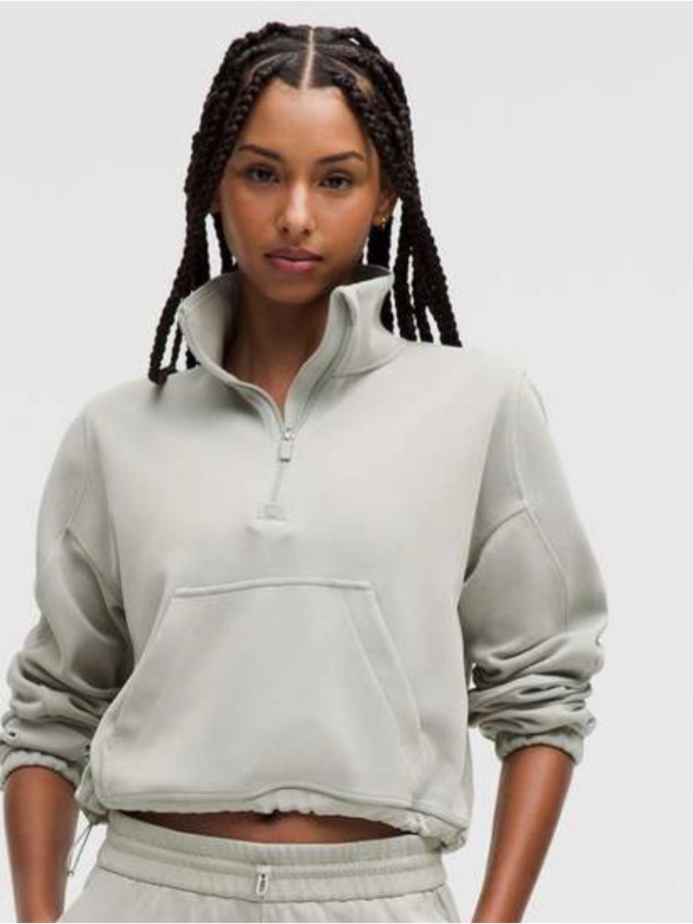 Lululemon brushed softstreme Half-Zip Pullover Sweatshirt - Light Gray!